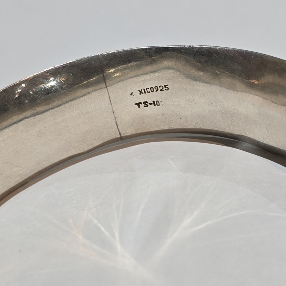 Vintage Mexico TS-10 925 sterling silver bangle with deep real purple amethysts - Picture 5 of 8